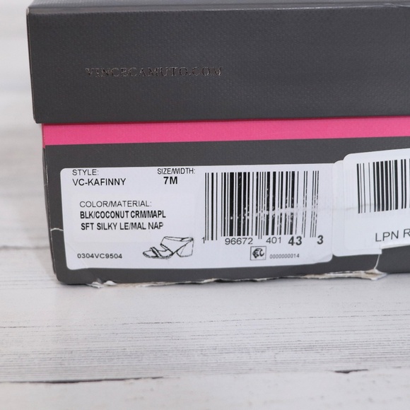 Vince Camuto Kafinny Sandal 7 New Black / white / tan - Picture 13 of 13